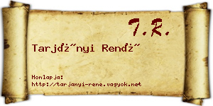 Tarjányi René névjegykártya